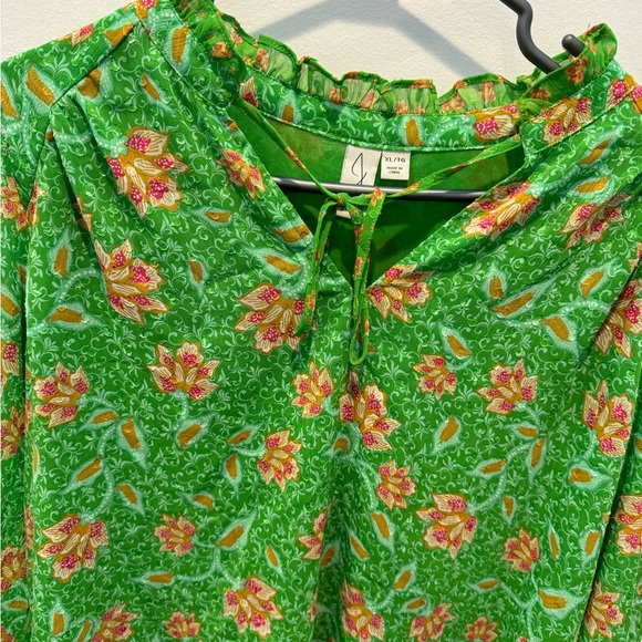 Joie long sleeve lined floral blouse size XL - Picture 9 of 10